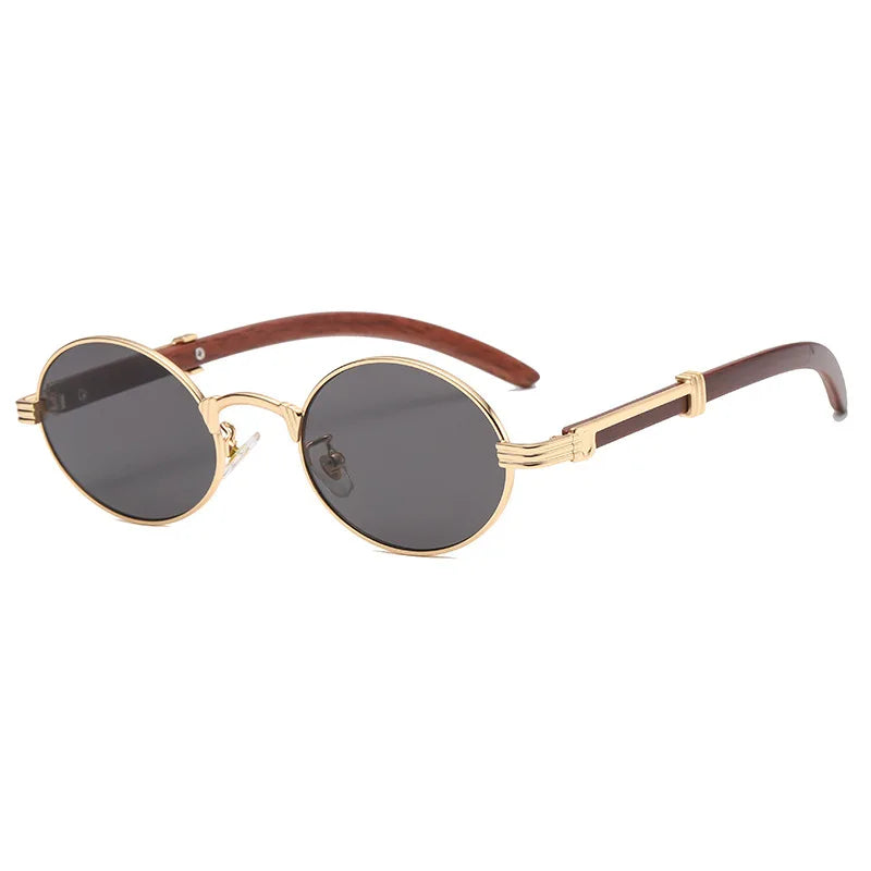 CATERSIDE 2022 Luxury Brand Designer Glasses Man Retro Classic Round Oval Sunglasses Men Fashion Popular Travel Wooden Shades