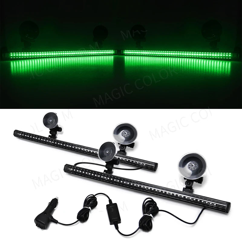 96 LED Car Strobe Light Emergency Flash Warning Lamp 2-in-1 3030 SMD Windshield Bar Auto Traffic Advisor Car Accessories 12V-24V