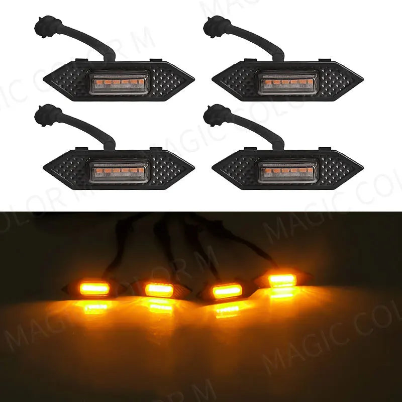 4PCS LED Grille Lights For Toyota RAV4 2019 2020 2021 2022 Front Grid Warning DRL Daytime Running Lamp Daylights Car Accessories