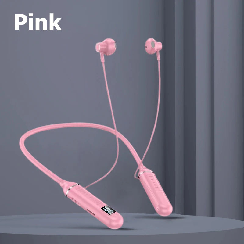 Pro Sports Magnetic Bluetooth Headphones In-ear Neck Strap Headphones 9D Surround Sound Music Headphones With Microphone 2025