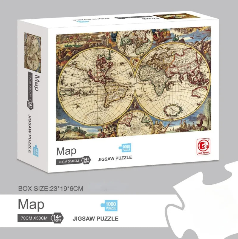 1000pcs Puzzle Paper Toys Ancient Map Famous Paintings 1000 Pieces Jigsaw Puzzle Children Gift Adult Educational Puzzle