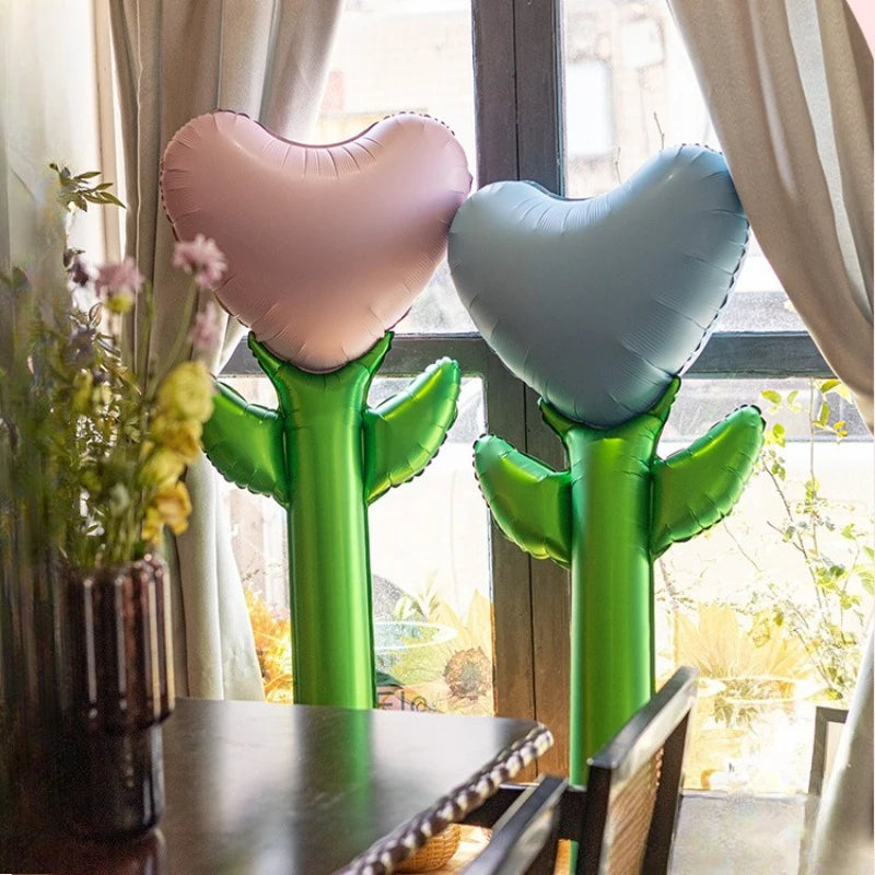 1/5pcs Love Heart Rose Shaped Bouquet Balloon Mother's Day Balloons Birthday Wedding Decors
