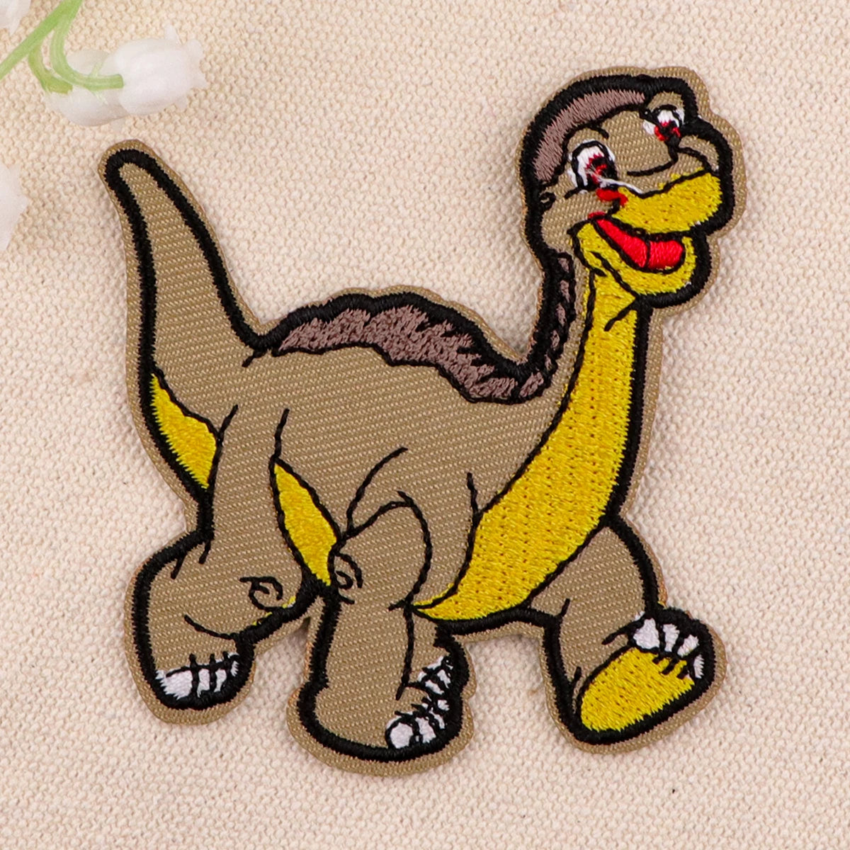 Cartoon Dinosaur Patches On Clothes Cute Iron on Embroidered Patches For Clothing DIY Stripes Applique Accessory