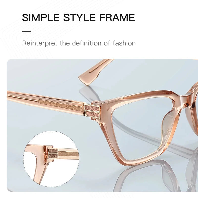 JNPCXI New TR90 Anti-Blue Light Retro Women Glasses Frames Gradient Tea Optical Eyeglasses Frame