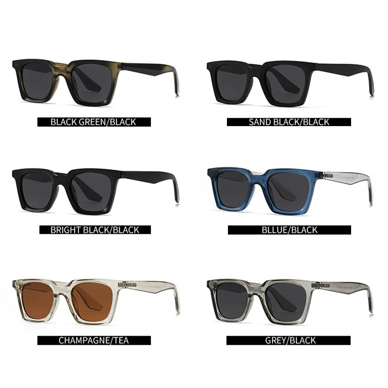 JNPCXI New Square Women Sunglasses Shades UV400 Fashion Clear Lens Frame Men Blue Sun Glasses