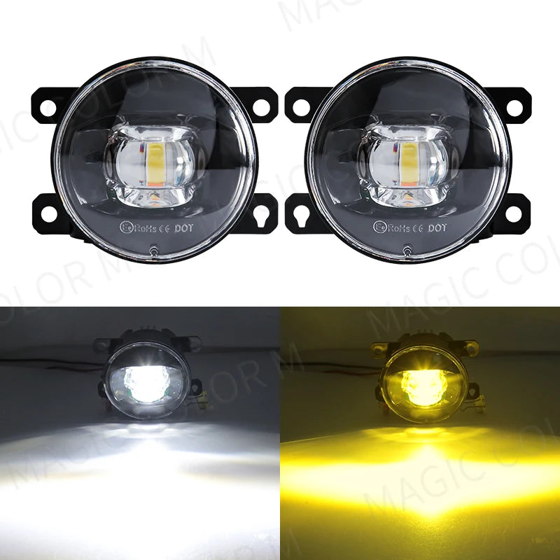 LED Fog Light For Citroen Ford Honda Suzuki Isuzu Mitsubishi Renault Auto Car Fog Lamp 8000LM 30W White Yellow 12V Waterproof