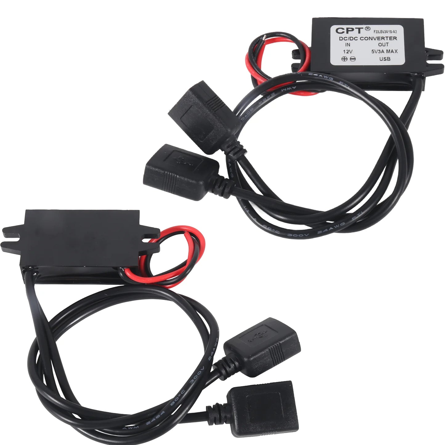Waterproof 12V to 5V Converter DC-DC Step Down Module Power Adapter USB-A Female/Type C/dual USB/open Wire Connector