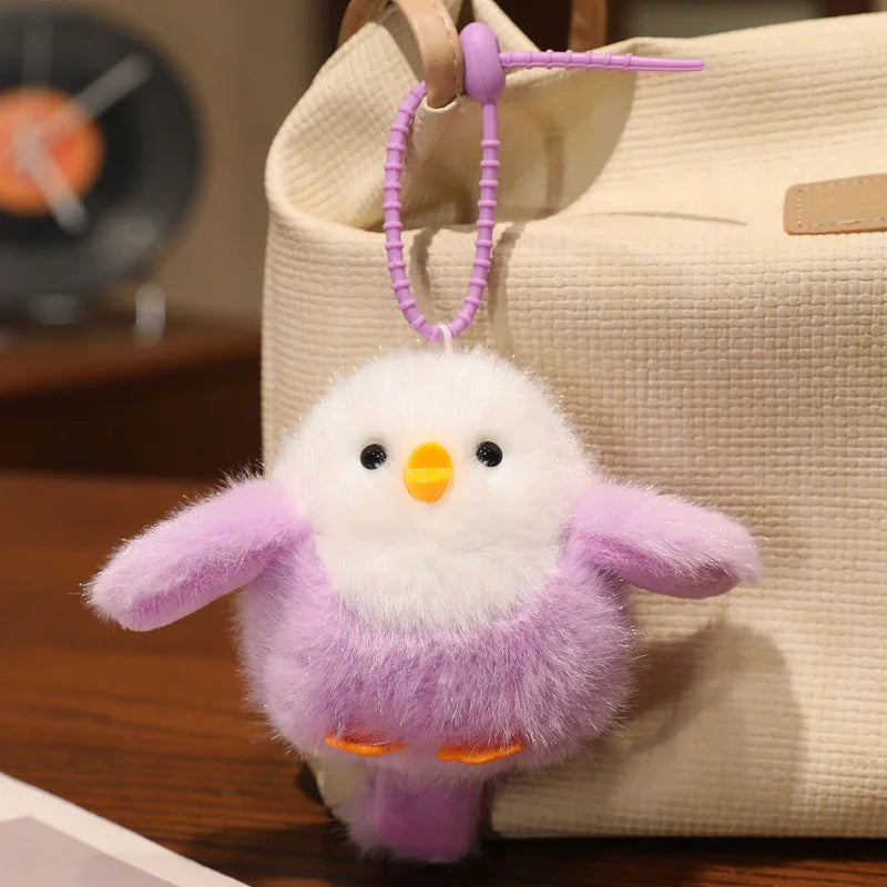 Cartoon Chirping Birds Plush Toys Keychain Simulation Bird Stuffed Soft Animal Doll Kawaii Bag Pendant Cute Girl Kawaii Gifts