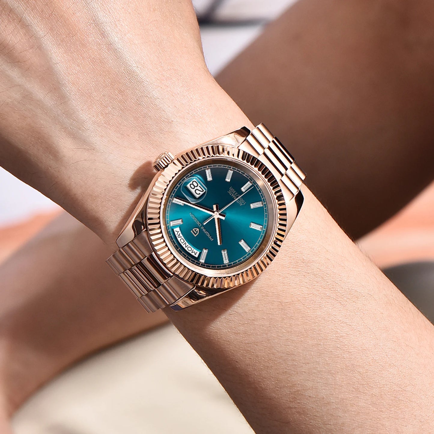 PAGANI DD36 Men's Watch Silver Ice Blue Luxury Automatic Mechanical Wristwatches