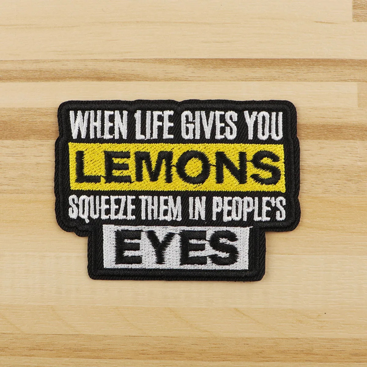 LEMONS Embroidery Patch Humorous Sarcastic Quote Iron On Patches For Clothing Thermoadhesive Patches On Clothes DIY Sew Badges