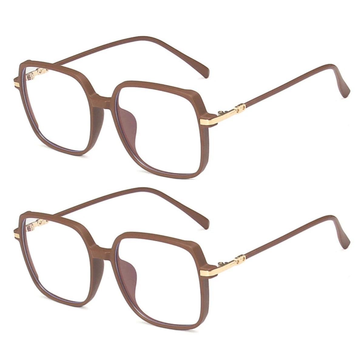 2PCS Korean Version of Large Square Frame Glasses Anti-blue Light/anti-radiation Male and Female Glasses