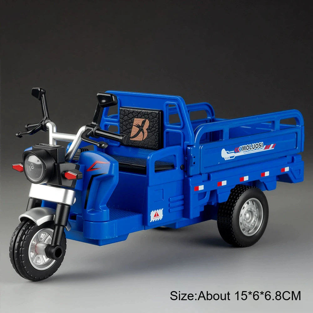 1:15 Alloy Tricycle Models Diecast Cars Toys Wheels Turned Baffle Can Lowered Rear Wheel Return Force Motorcycle for Friend Gift