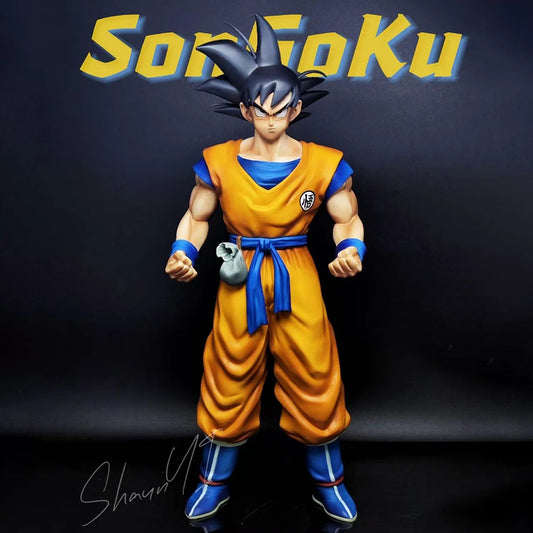 YJ Statue Dragon Ball Z Son Goku Figure Senzu Beans Super Saiyan Goku Action Figure 32cm/12.6inch Collection Model Toy Gift