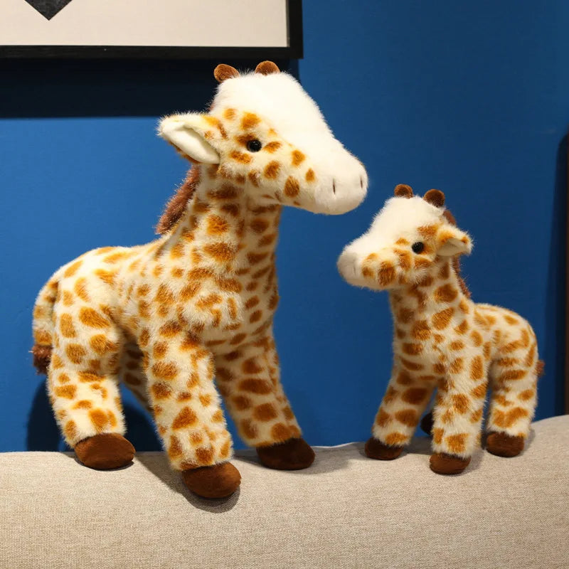 25/35cm Simulation Giraffe Plush Lifelike Stuffed Doll Home Ornament Zoo Souvenir Birthday Gifts