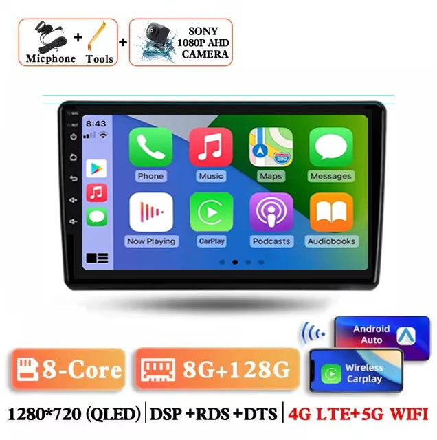 Android 15 Carplay Auto Car Radio for Hyundai H1 Grand Starex 2007 2008 2009 2010 2011-2015 Multimedia Video Player GPS Stereo