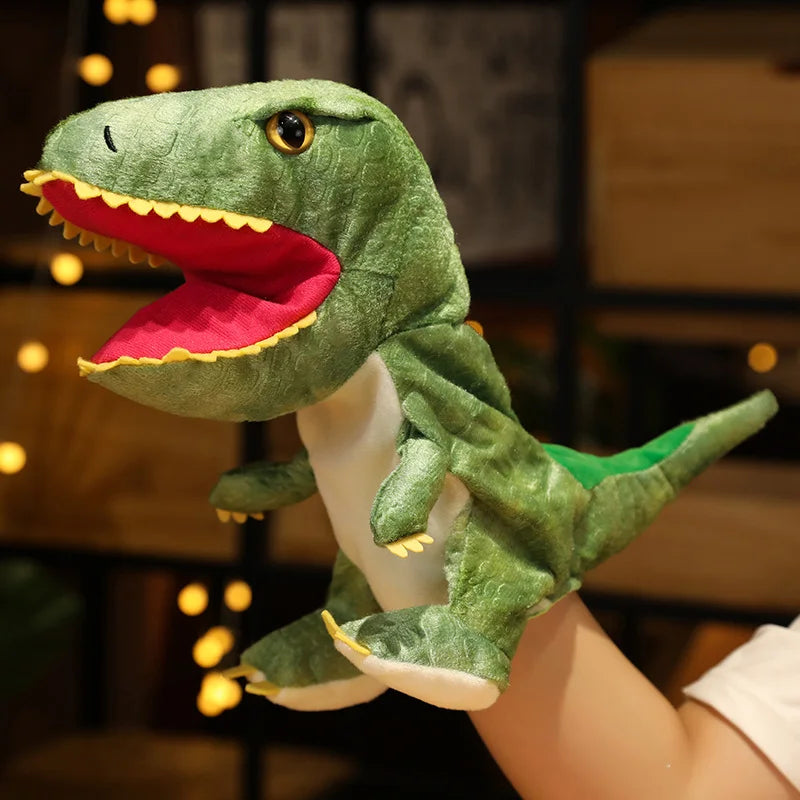 1 pc Dinosaur Plush Hand Puppets Lifelike Triceratop Tyrannosaurus Rex Hand Puppets for Kids Adults Muppets