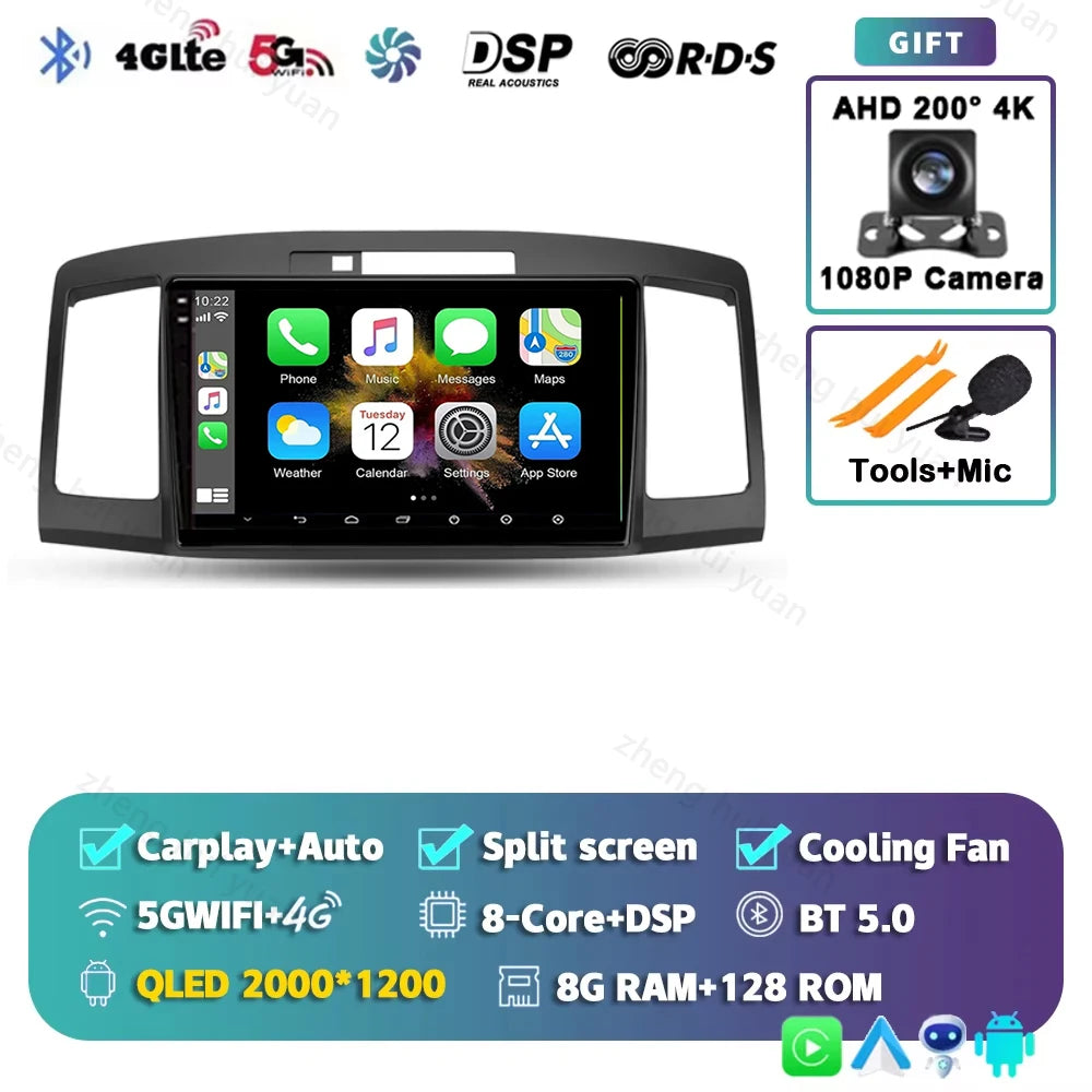 Android 15 CarPlay Auto For Toyota Allion Premio T240 2001 - 2007 Car Radio Multimedia navigation video DVD Autoradio Stereo gps