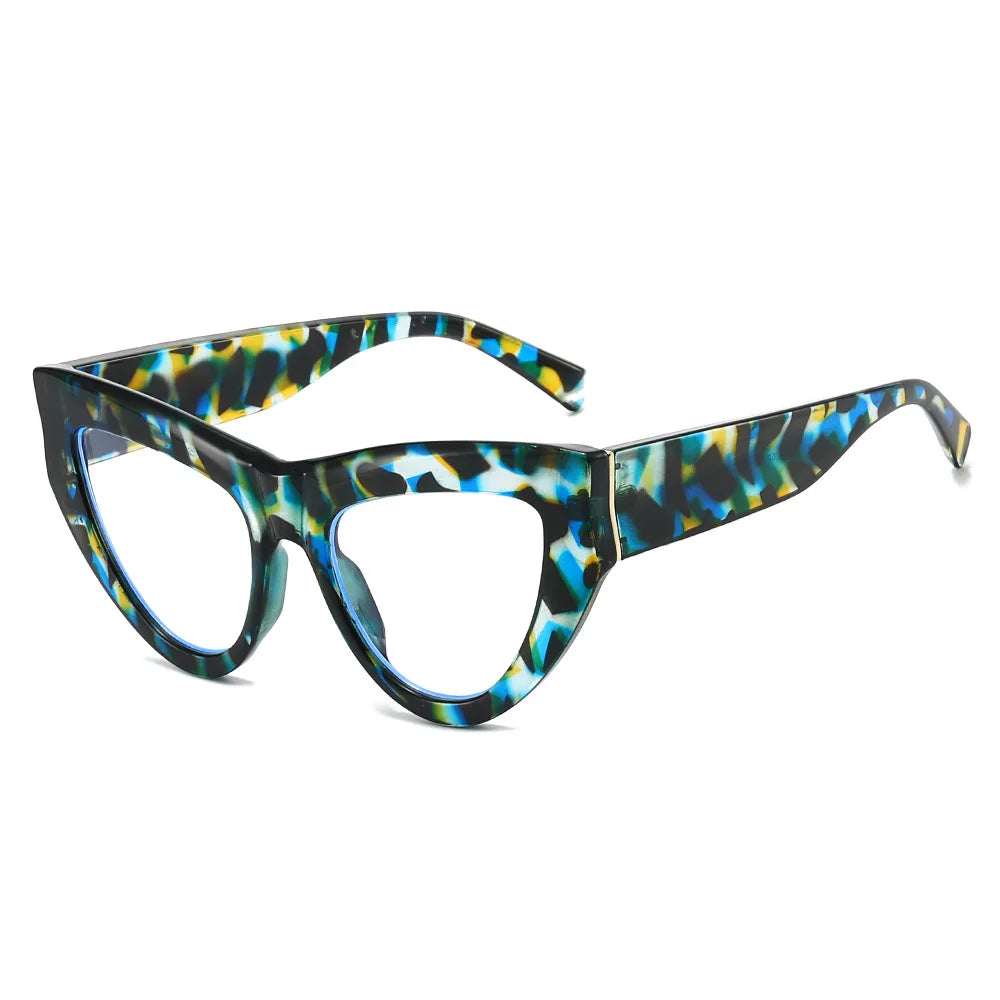 JNPCXI New Cat Eye Colorful Women Glasses Frame Fashion Purple Leopard Clear Anti Blue Light Eyewear Men Optical Frame