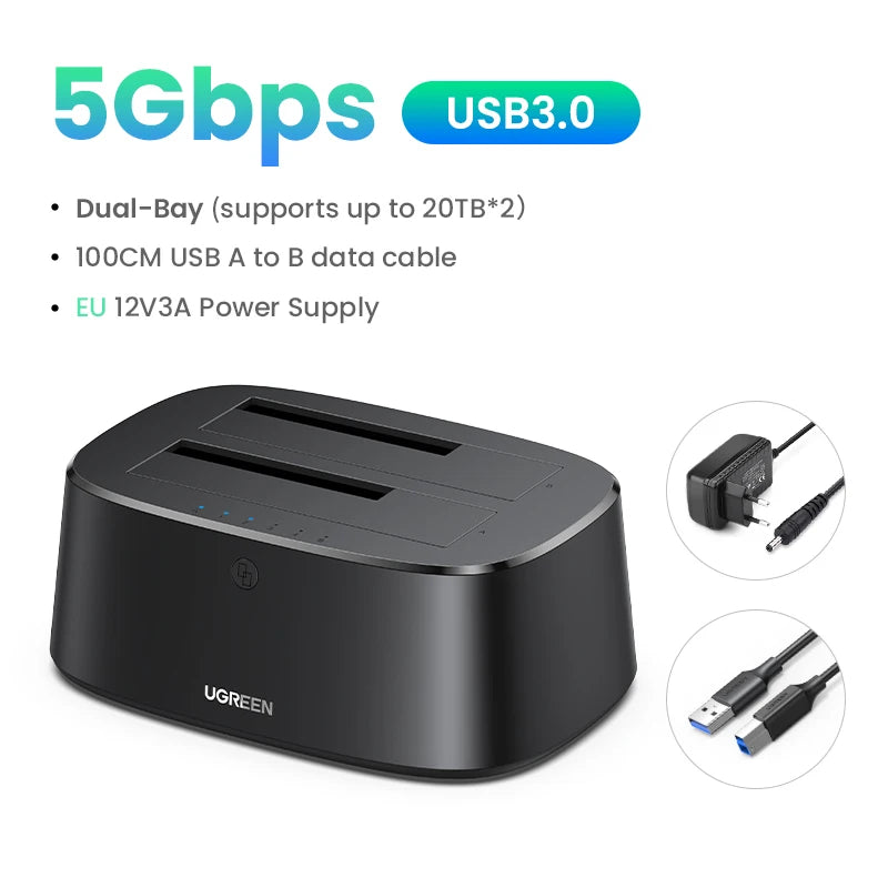 HDD Docking Station SATA to USB 3.0 Adapter 2.5 3.5 SSD Disk Case Hard Drive
