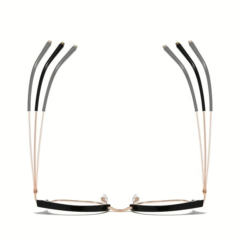 Minimalist Half Rim Round Frame Stylish with Elegant Ear Studs Fashion Glasses Minimalist Style Elegant Glasses