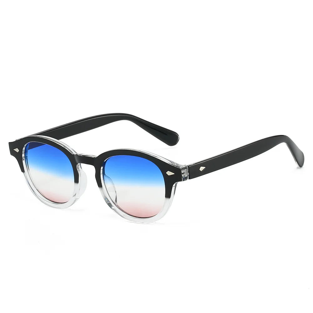JNPCXI New Fashion Gradient Green Round Sunglasses for Women Men Vintage Square Sun Glasses UV400 Lunettes De Soleil