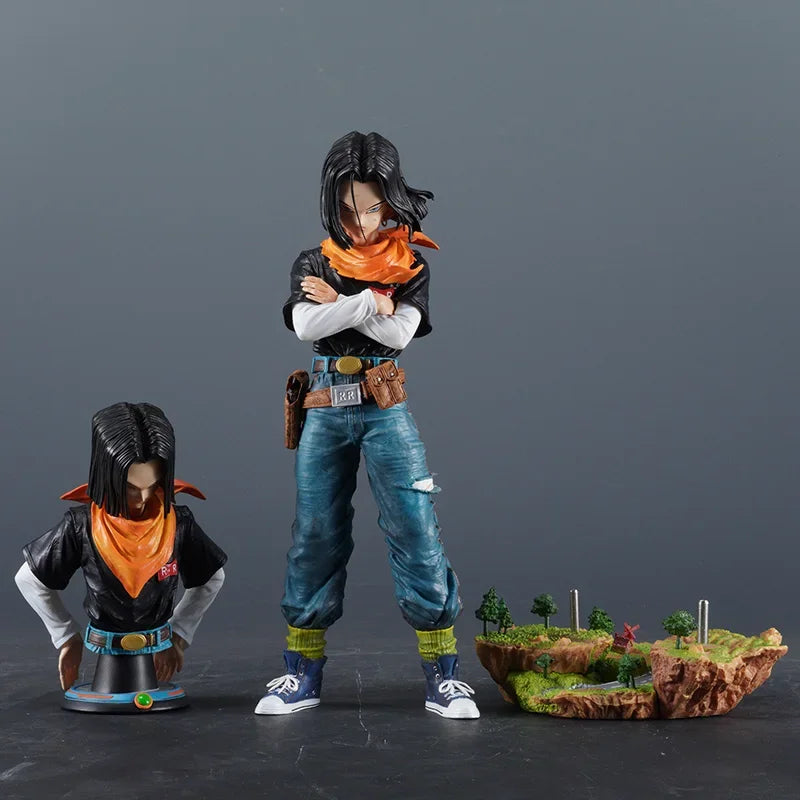 11.4" Dragon Ball Z Anime Black Pearl Android 17 PVC Model Statue Collection