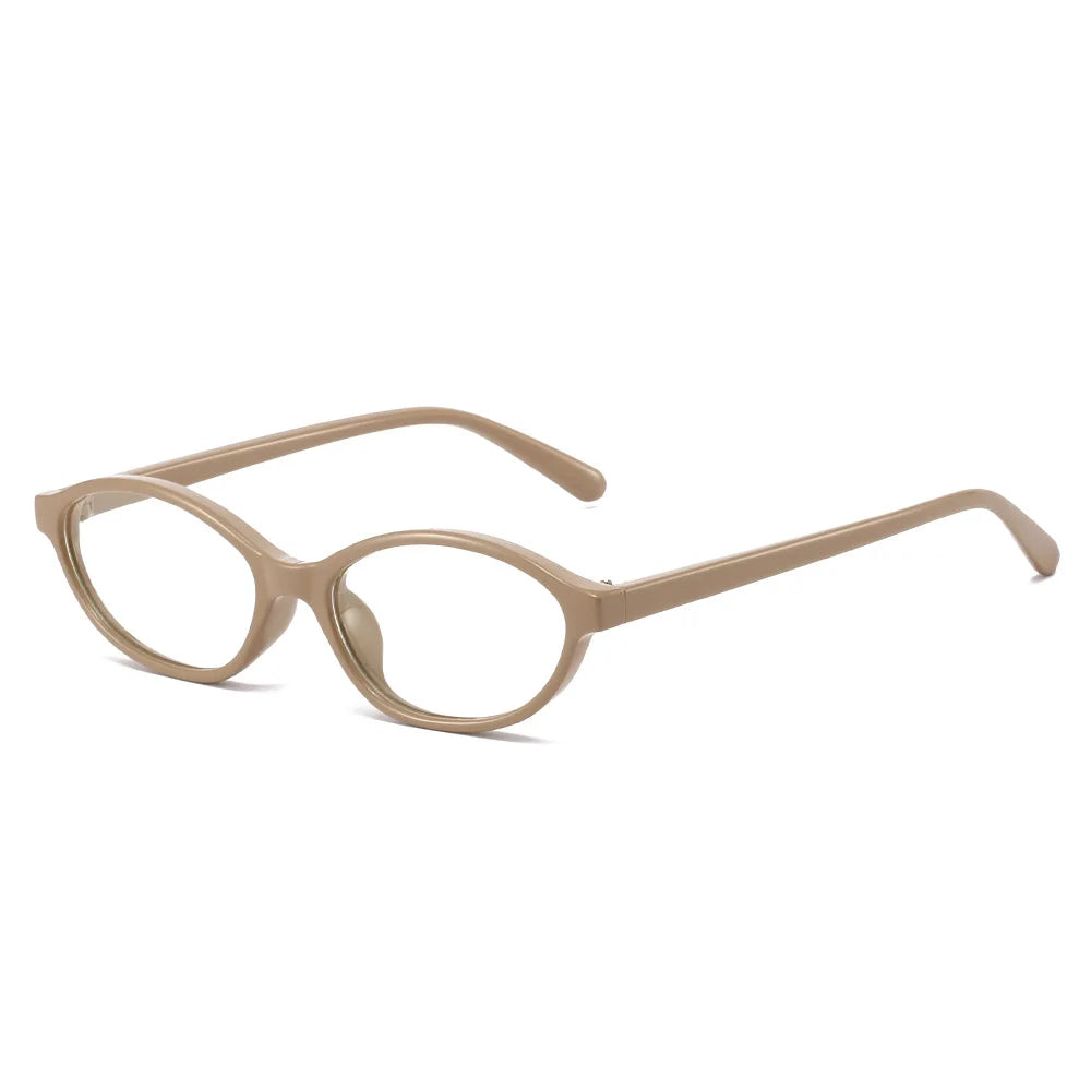 JNPCXI New Vintage Oval Glasses Frame Women Fashion Jelly Tea Clear Anti-Blu-Ray Lens Eyewear Men Optical Frame