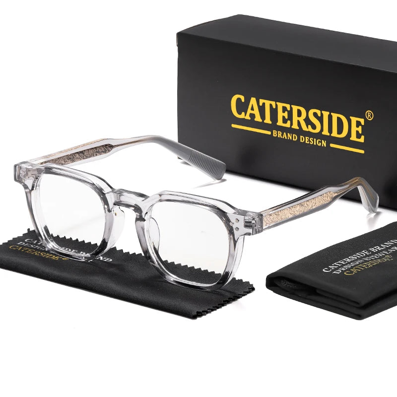 CATERSIDE Trend Anti Blue Light Glasses Women TR90 Frame High Quality Retro Square Computer Reading Glasses Men Optical Eyewear