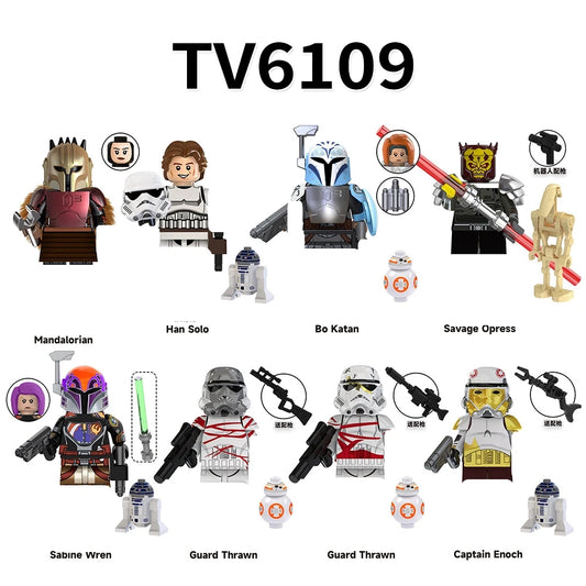 8pcs Anakin Darth Vader Obi-Wan Cal Kestis Jedi Star Wars Mini Man Figures M16