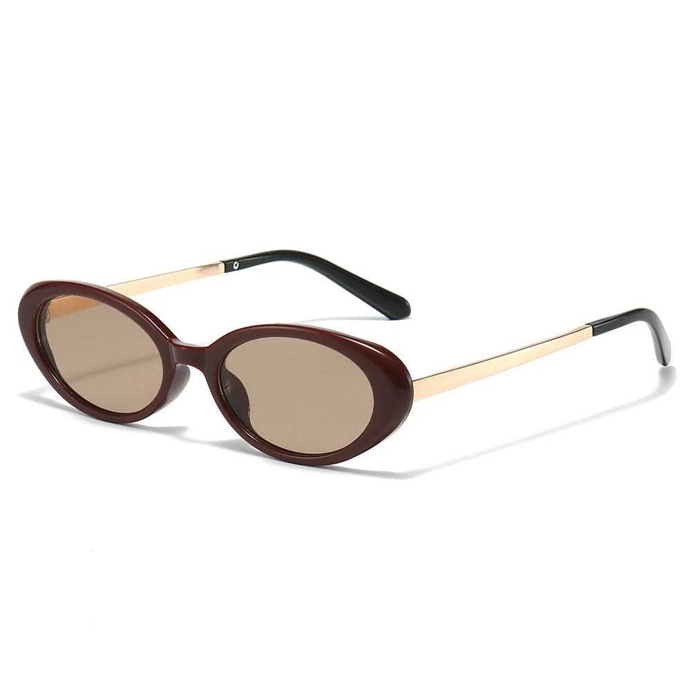 JNPCXI New Retro Oval Sunglasses Women Gradient Leopard UV400 Fashion Punk Men Trending Sun Glasses