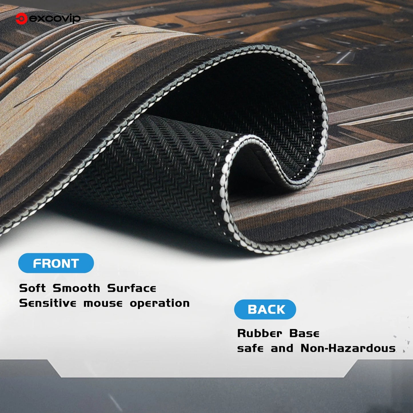 EXCO Gaming Mouse Pad Large Keyboard Mousepad with Stitched Edge Non-Slip Rubber Base Computer Desk Mat for Office Home