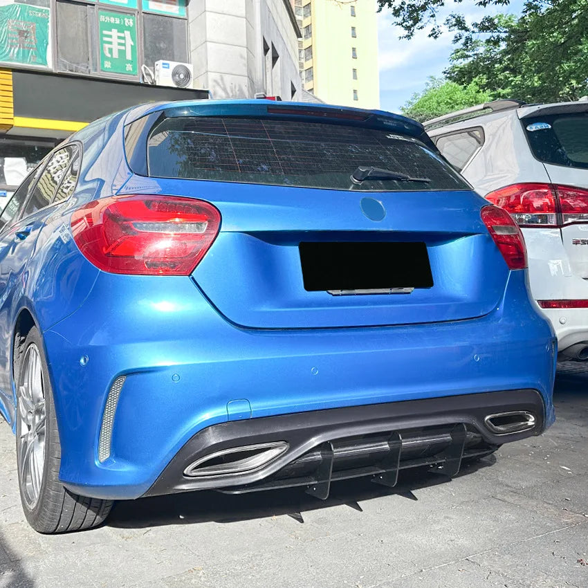 For Mercedes Benz A Class W176 AMG Line 2016-2018 Rear Bumper Lip Diffuser Spoiler Splitter Tuning Accessories Gloss Black