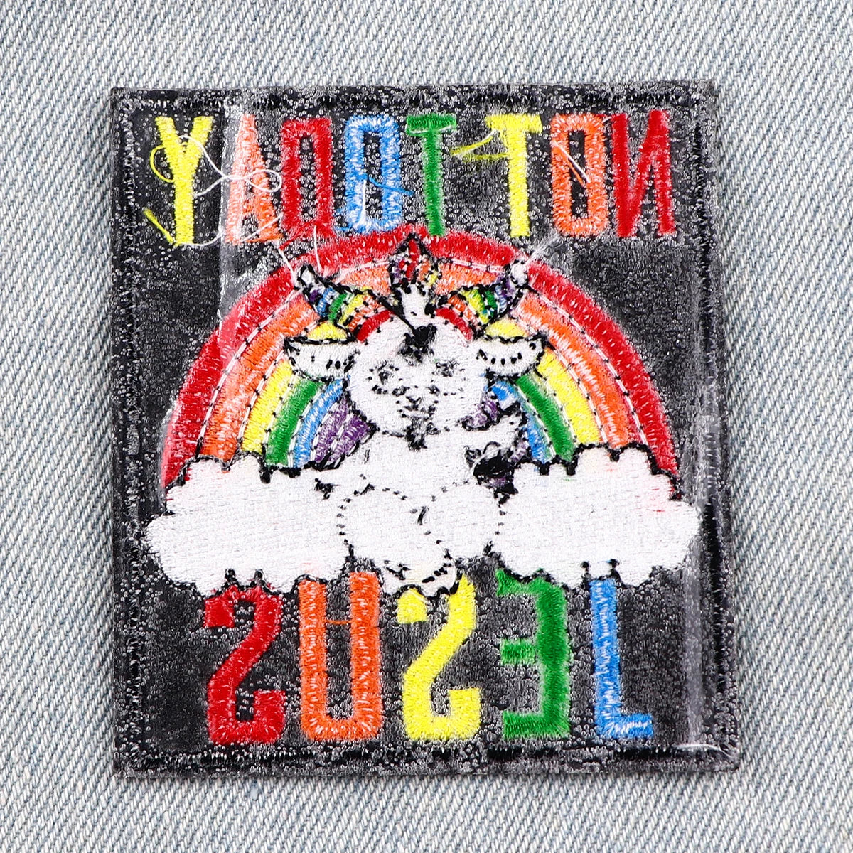 Rainbow Patch Iron-On Patches For Clothing Stickers Jesus Embroidered Patches On Clothes DIY Clothes Stripes