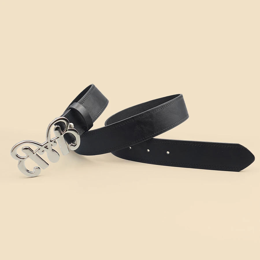 Pu Leather Jeans Belt Simple Fashion Casual Gothic Moon Star Buckle Belt Design Y2K Belt Vintage