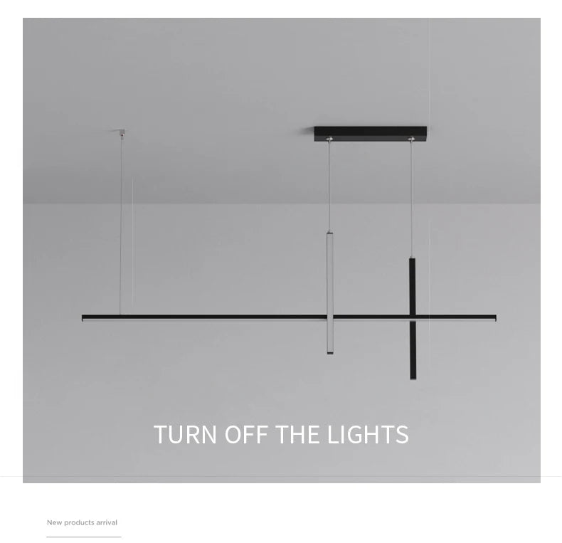 Modern Minimalist Led Chandelier Dimmable Room Kitchen Bar White Pendant Light