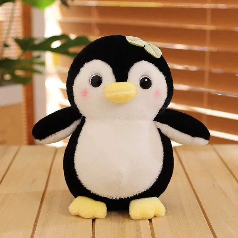 20-25cm Cute Penguin Wear A Bow Scarf Plushies Doll Cartoon Stuffed Animal Soft Sofa Cushion Baby Sleeping Pillow for Kids Gifts