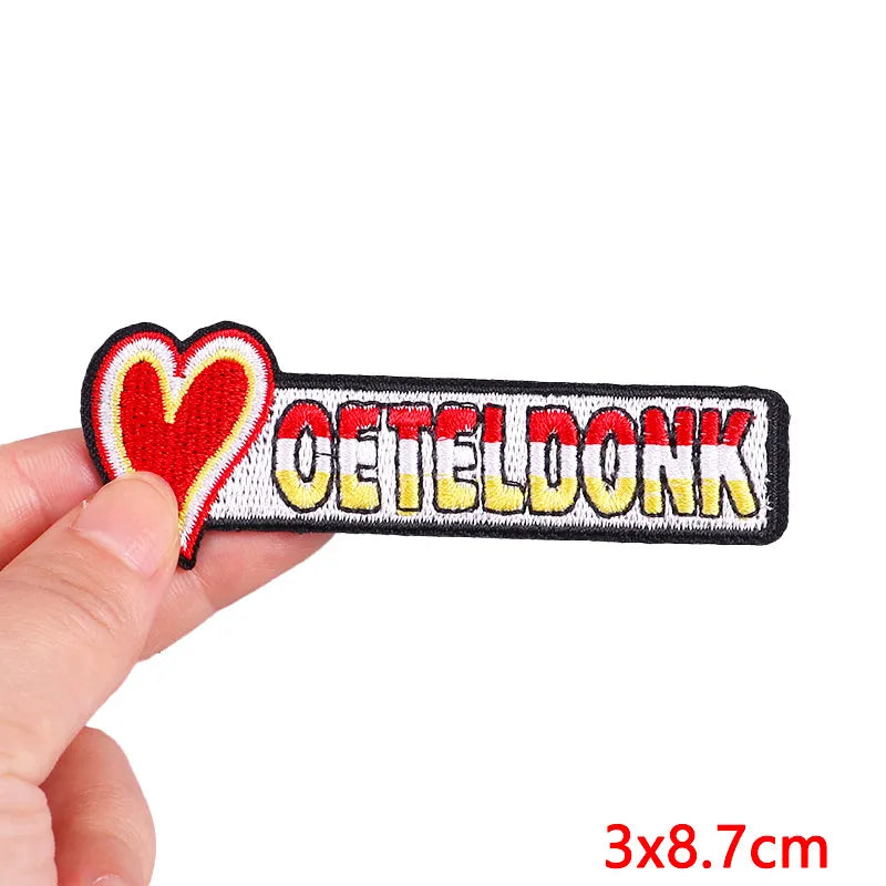 Netherland Oeteldonk Emblem Embroidery Patch Iron On Patches For Clothes DIY Star Heart Carnival For Netherland Embroidery Patch