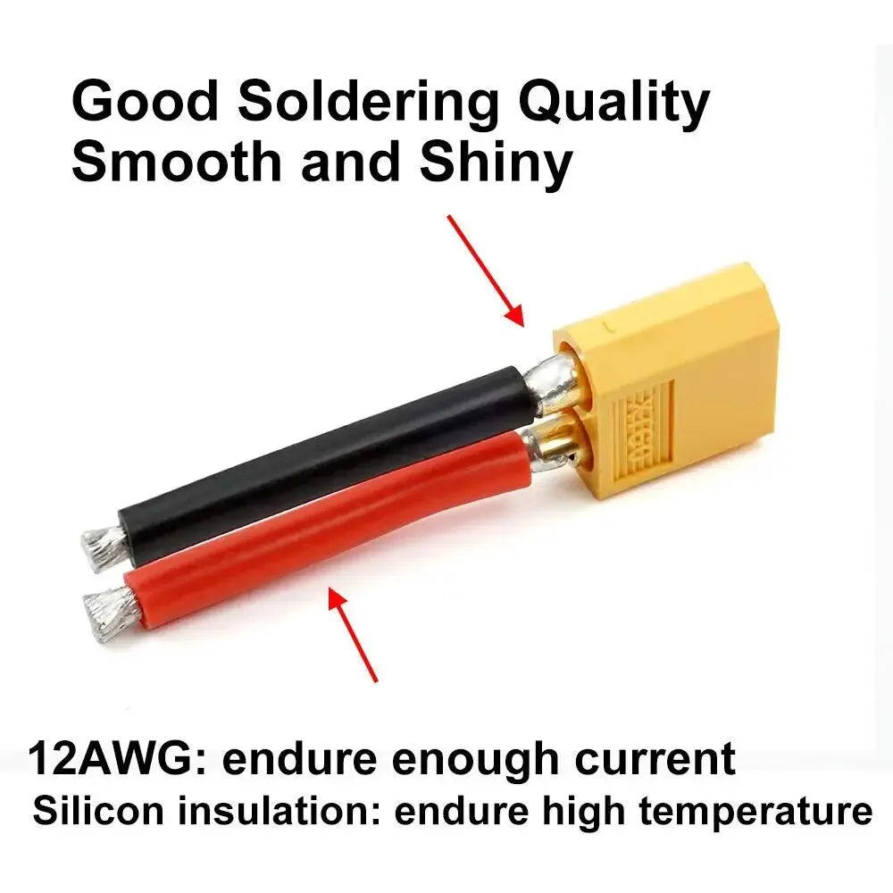 1/2 Pair XT60 Plug Female and Male Connector with 12/14AWG Silicon Wire for RC Lipo Battery Cable Drone