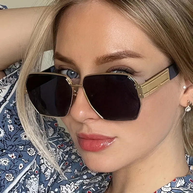 Fashion Geometric Square Large Frame Sunglasses Design Sunglasses Customizable Prescription UV Protection