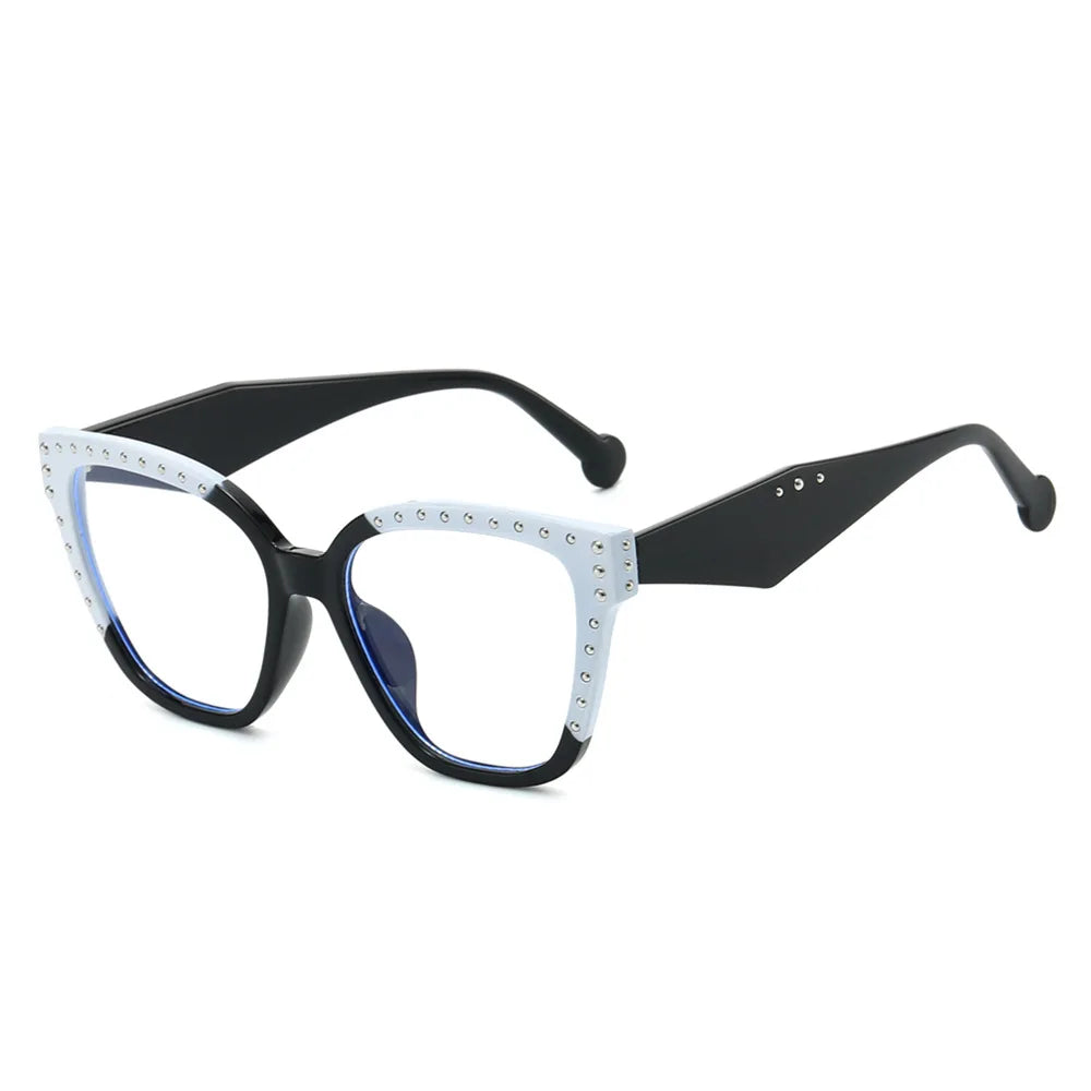 JNPCXI New Square Women Sunglasses Shades UV400 Fashion Clear Lens Frame Retro Rivet Men Leopard Green Sun Glasses