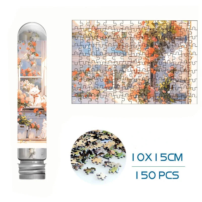 150PCS Mini Test Tube Jigsaw Puzzles for Adults Decompression Toy Fridget Puzzle Game Family Decoration Educational Toys