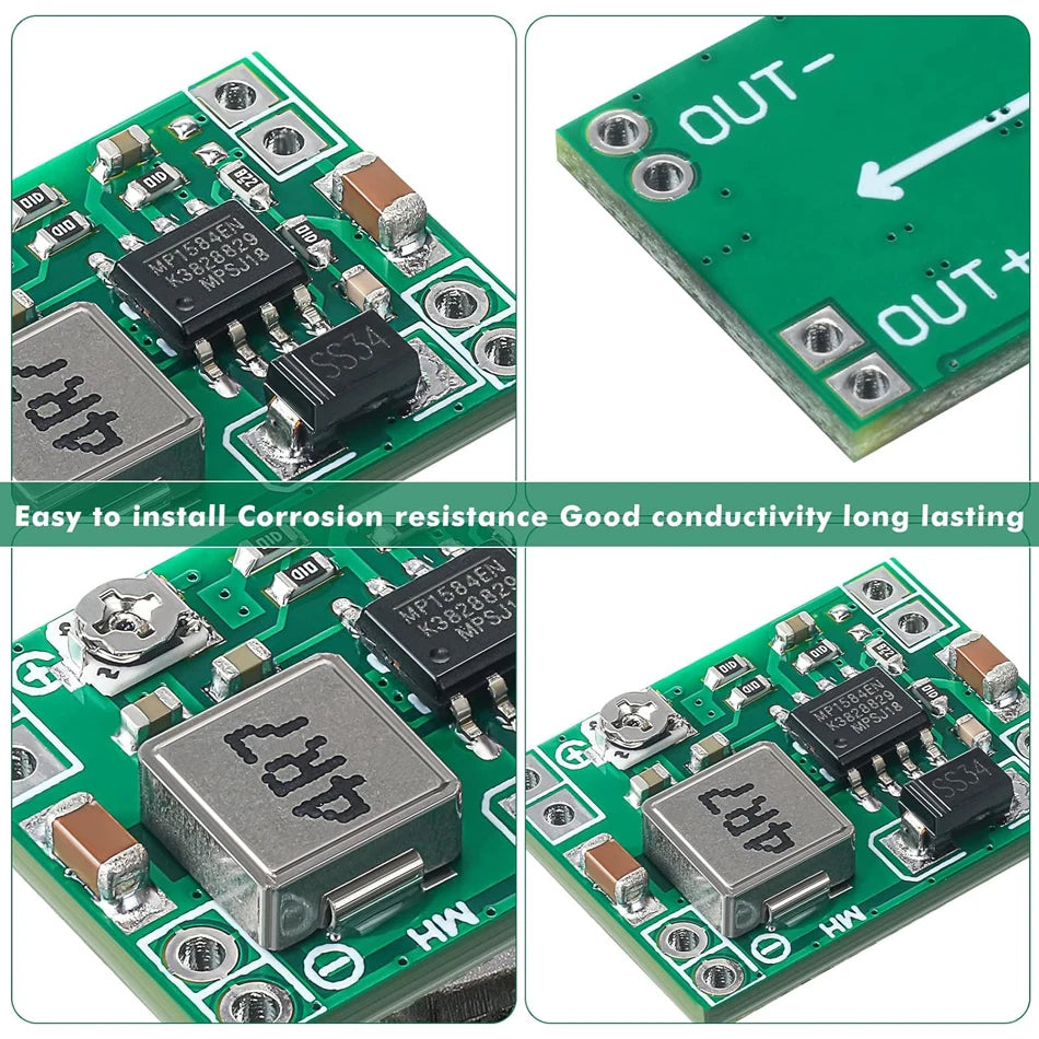 6pcs Mini MP1584EN DC-DC Buck Converter 3A Power Adjustable Power Supply Module 24V to 12V 9V 5V 3V Step-Down Power Module