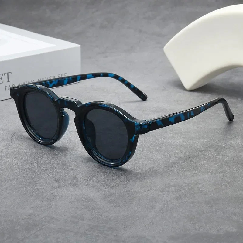 JNPCXI New Round Sunglasses Women Men Punk Shades Retro Trending Sun Glasses Clear Lens Frame UV400 Female