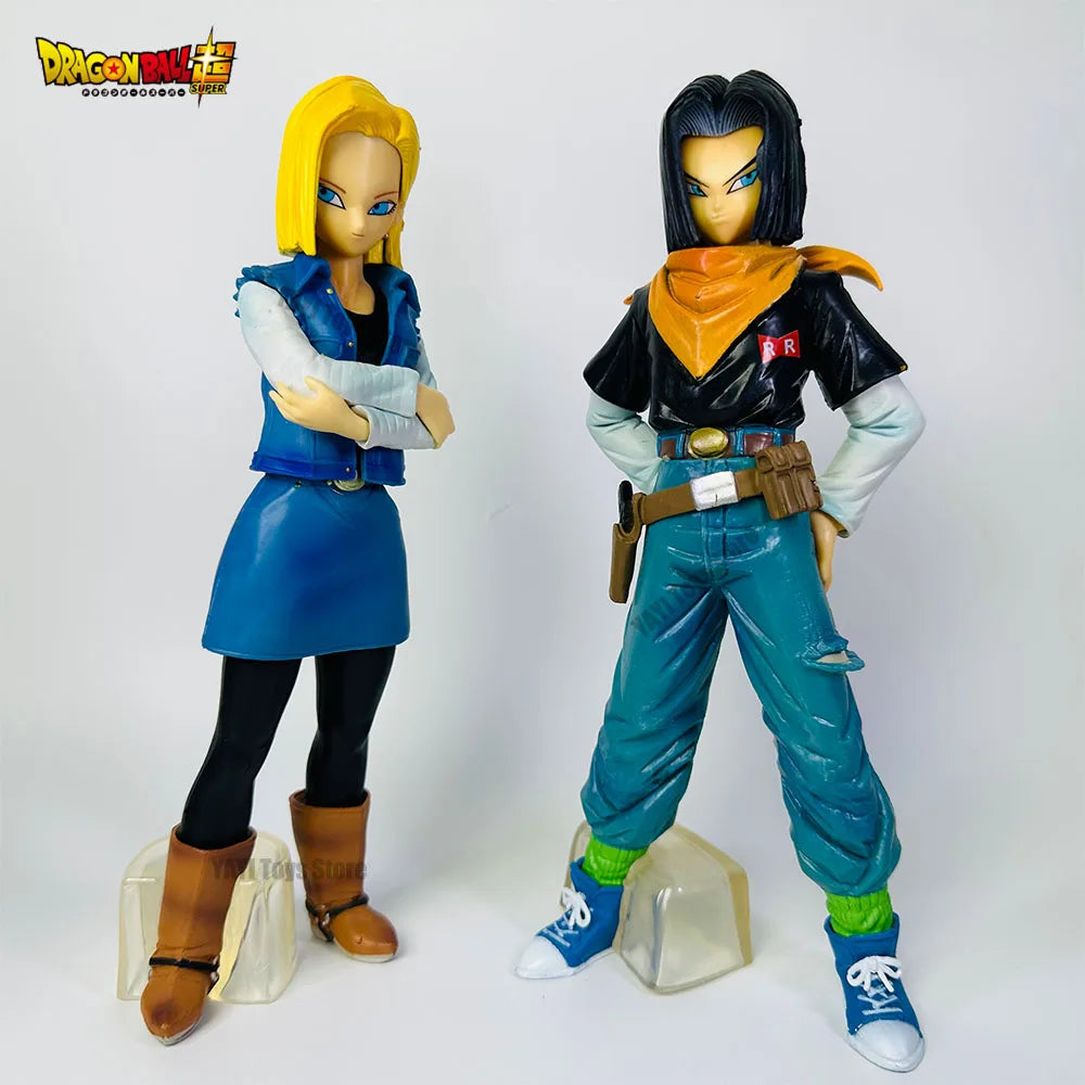 25CM Dragon Ball Z Android 17 18 Anime Figure Android 18 PVC Action Figures