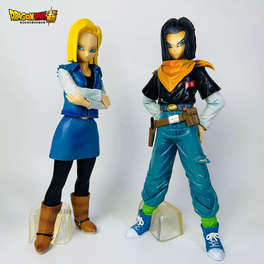 25CM Dragon Ball Z Android 17 18 Anime Figure Android 18 PVC Action Figures