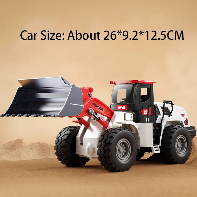 1:32 Alloy Engineering Forklift Diecast Model Toys Car with Spray Sound Light Front Wheel Steering Vehcies Kids Interactive Toys
