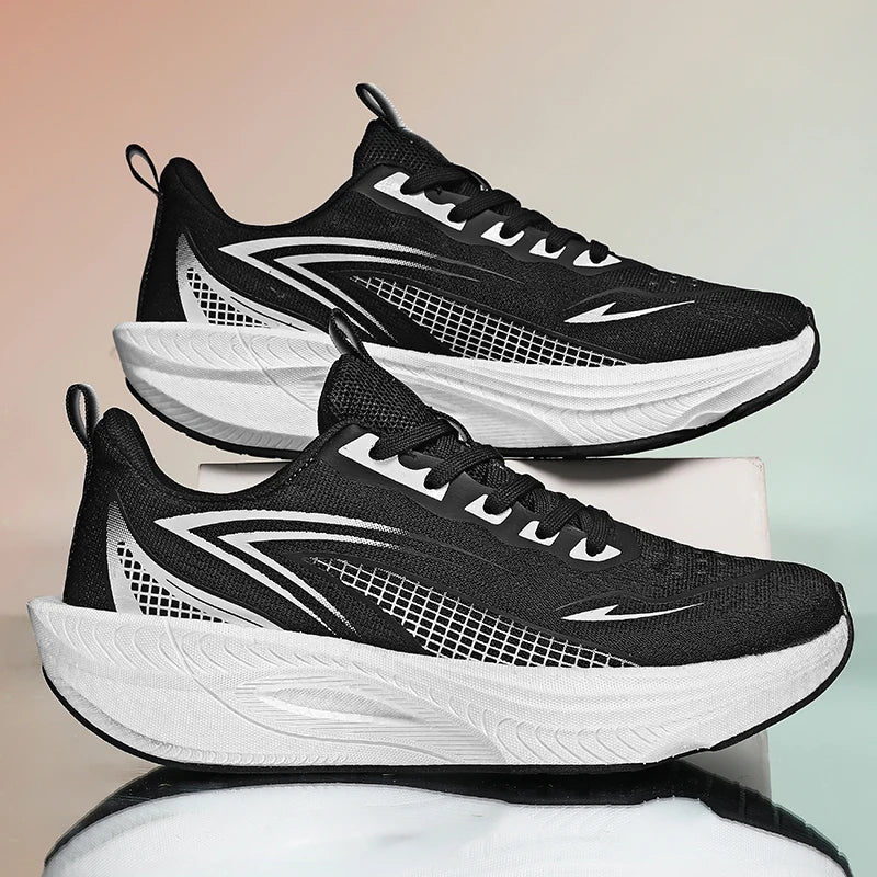 Running Shoes Men Marathon Sports Carbon Board Air Cushion Breathable Lightweight Men's Comfortable Athletic Nonskid Sneakers
