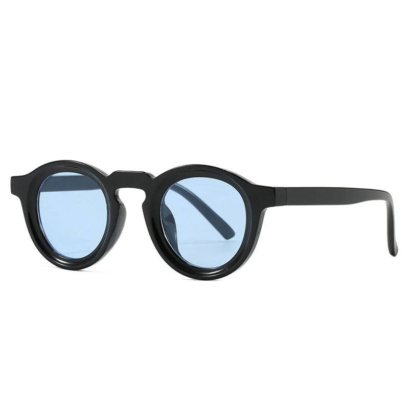 JNPCXI New Small Round Women Sunglasses Retro Black Yellow Punk Men Sun Glasses Shades UV400