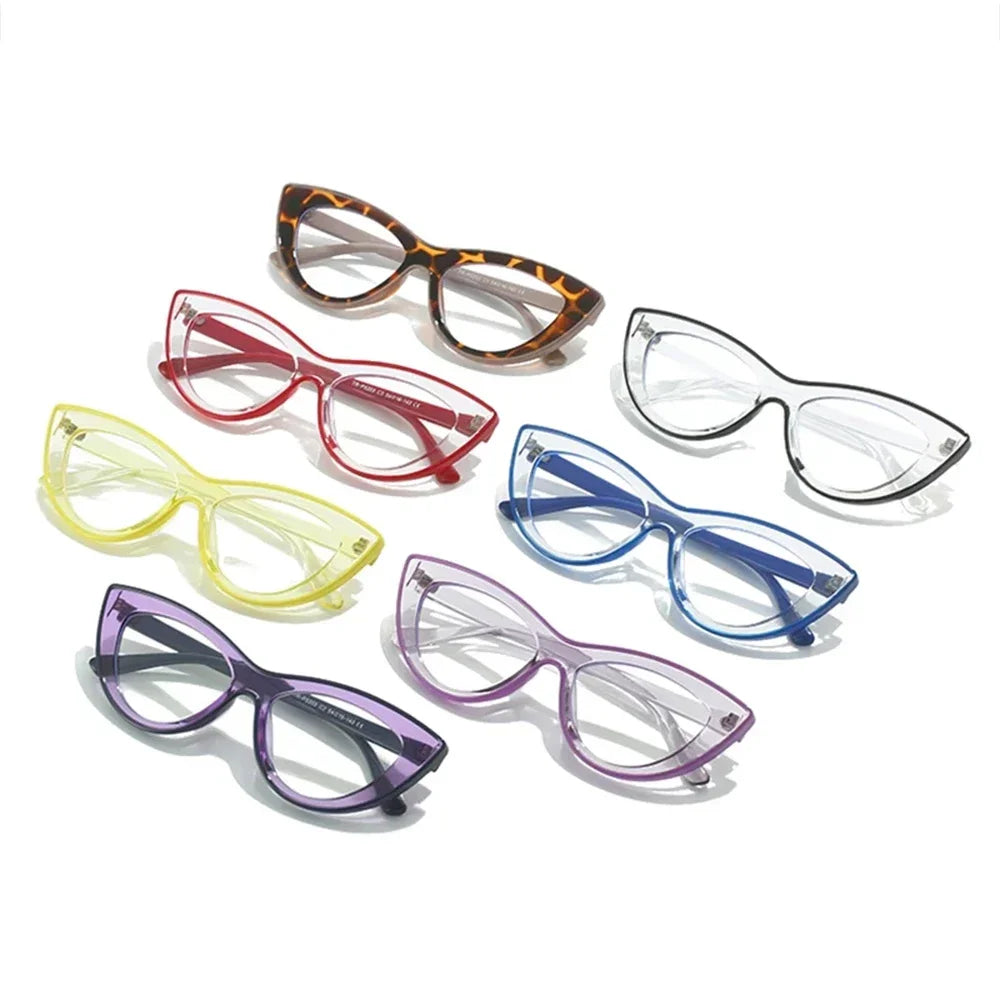 JNPCXI New Blue Light Glasses Women Cat Eye Eyeglasses Frames Computer Glasses Clear Spectacles Small Oval Clear Frames Ladies
