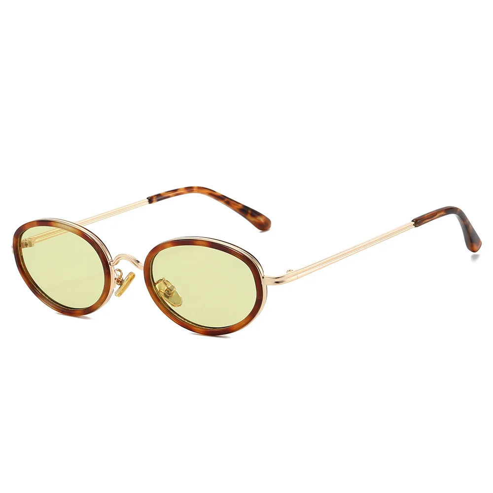 JNPCXI New Small Oval Sunglasses Men Shades UV400 Retro Punk Candy Color Women Luxury Sun Glasses